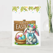 Customizable Cute Rabbit Easter Card Karte (Vorderseite)
