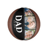 Customizable Dad Established 3 Photo Fathers Day Mini Basketball (Vertikal)