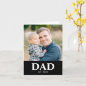 Customizable Dad Established Photo Fathers Day Karte (Gelbe Blume)