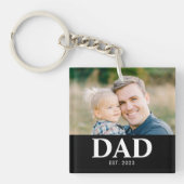 Customizable Dad Established Photo Fathers Day Schlüsselanhänger (Vorderseite)