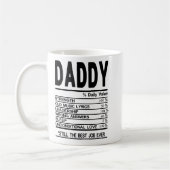 Customizable Daddy Nutritional Facts Mug Personali Kaffeetasse (Links)