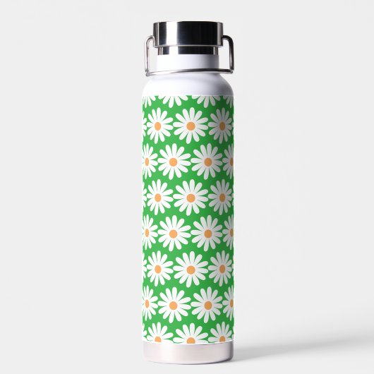 Customizable Daisy Pattern Insulated Water Bottle Trinkflasche (Rückseite)
