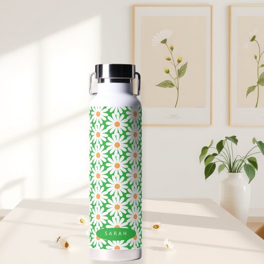 Customizable Daisy Pattern Insulated Water Bottle  Trinkflasche