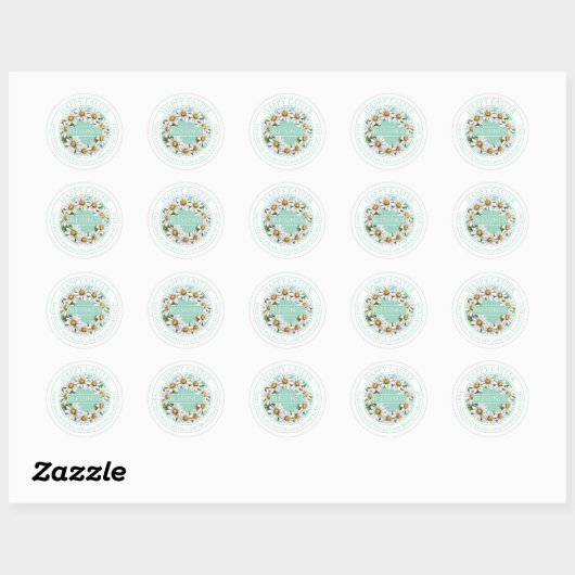 Customizable Daisy Wreath Easter Sticker (Blatt)