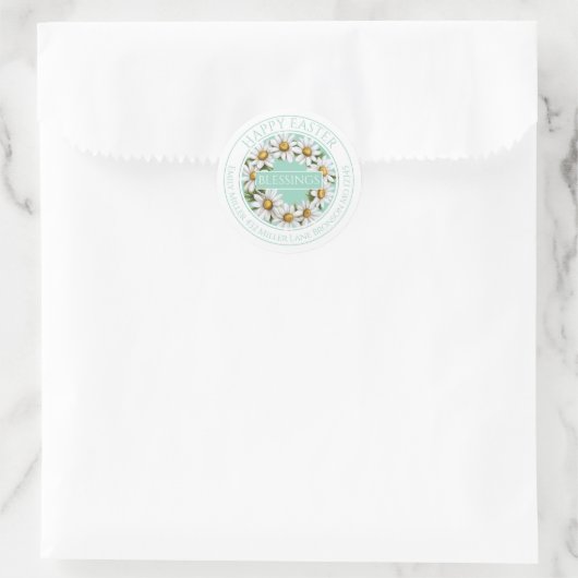 Customizable Daisy Wreath Easter Sticker (Tasche)