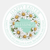 Customizable Daisy Wreath Easter Sticker (Vorderseite)