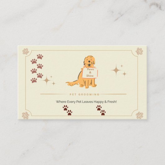 Customizable Dog & Cat Groomer Contact Card | Edit Visitenkarte (Vorderseite)