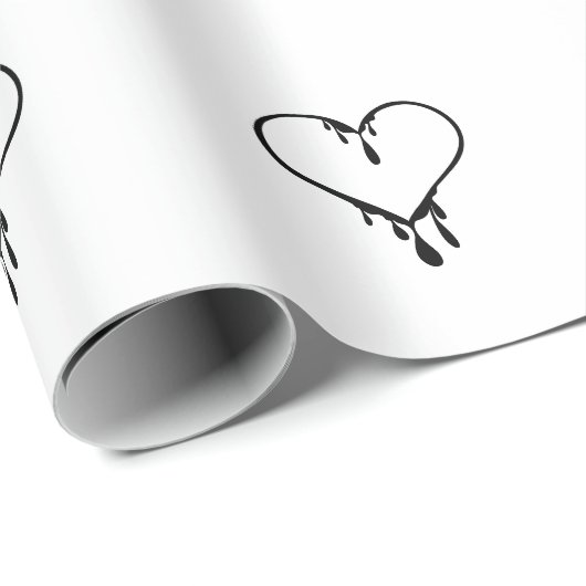 Customizable Dripping Heart Geschenkpapier (Rolleneckpunkt)
