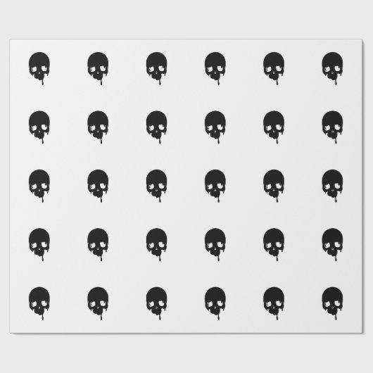 Customizable Dripping Skull Geschenkpapier (Flach)