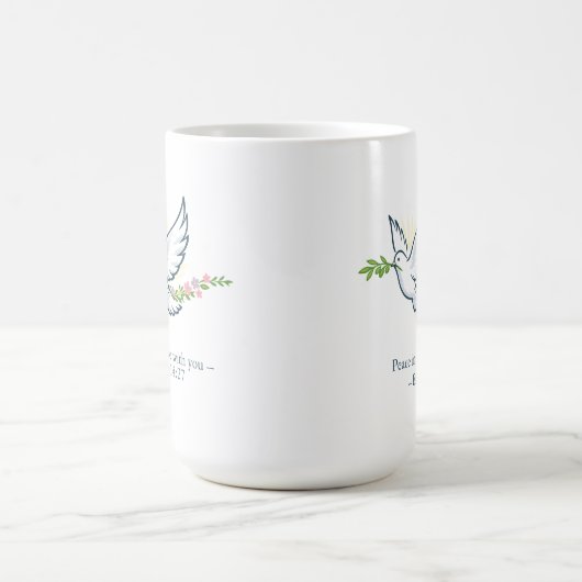 Customizable Easter Dove Mug with Olive Branch Kaffeetasse (Mittel)