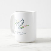 Customizable Easter Dove Mug with Olive Branch Kaffeetasse (Vorderseite Links)