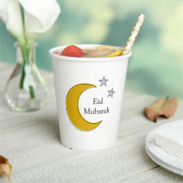 Customizable Eid Paper Cup with Moon & Stars Pappbecher