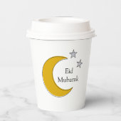 Customizable Eid Paper Cup with Moon & Stars Pappbecher (Rückseite)