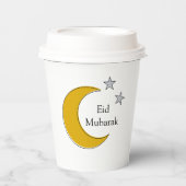 Customizable Eid Paper Cup with Moon & Stars Pappbecher (Vorderseite)