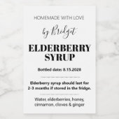 Customizable Elderberry Syrup Label ZEB_01trA Weinetikett (Einzelnes Label)
