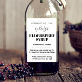 Customizable Elderberry Syrup Label ZEB_01trA Weinetikett