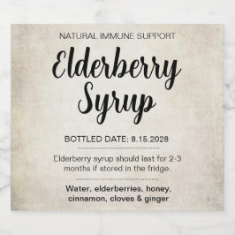 Customizable Elderberry Syrup Label ZEB_02 Bierflaschenetikett