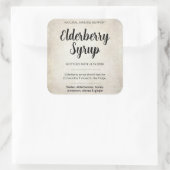 Customizable Elderberry Syrup Label ZEB_02 Quadratischer Aufkleber (Tasche)