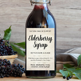 Customizable Elderberry Syrup Label ZEB_02 Weinetikett
