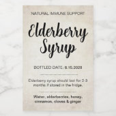 Customizable Elderberry Syrup Label ZEB_02 Weinetikett (Einzelnes Label)