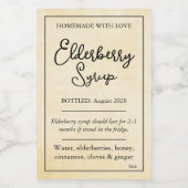 Customizable Elderberry Syrup Label ZEB_05a Weinetikett (Einzelnes Label)