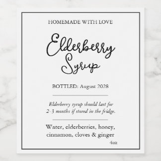 Customizable Elderberry Syrup Label ZEB_05b Weinetikett