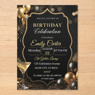 Customizable Elegant Birthday Magnetic Invitation Acryleinladungen
