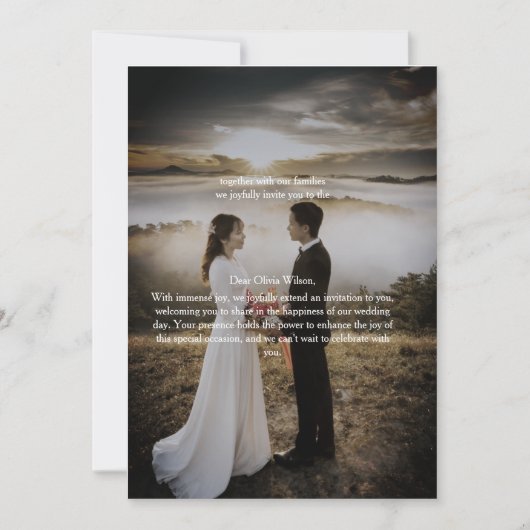 Customizable Elegant Photo Wedding Invitation Einladung (Vorderseite)
