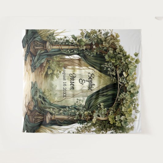  Customizable Enchanted Archway Wedding Backdrop Wandteppich (Vorderseite (Horizontal))