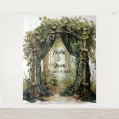 Customizable Enchanted Archway Wedding Backdrop Wandteppich (Vorderseite)