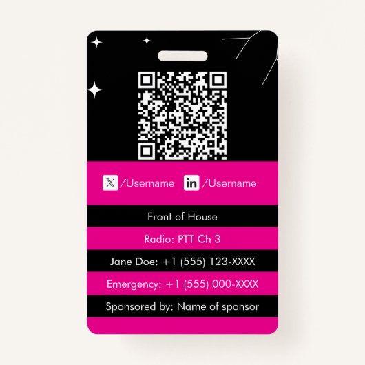 Customizable event badge ID Ausweis (Rückseite)