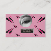 Customizable Eyelash Extension Gold Makeup Card Visitenkarte (Vorderseite)