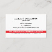 Customizable Fire Department Firefighter Logo Visitenkarte (Rückseite)