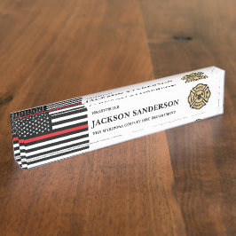 Customizable Firefighter Fire Department Logo Namensplakette