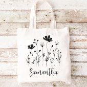 Customizable Floral Basic Tote Bag, Lady Boss Tote Tragetasche