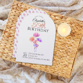 Customizable Floral Minimalist Milestone Birthday Einladung