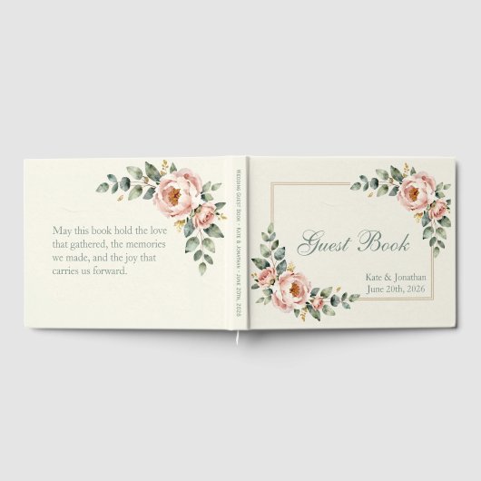 Customizable Floral Wedding Gästebuch (Voll)