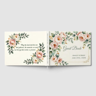 Customizable Floral Wedding Guest Book Gästebuch