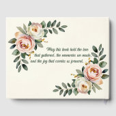 Customizable Floral Wedding Guest Book Gästebuch (Rückseite)