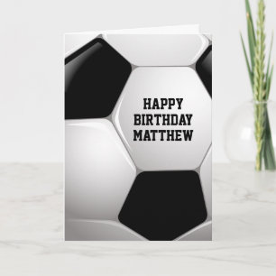 Customizable Football Soccer Ball Happy Birthday Karte