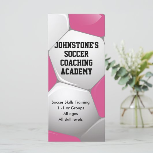 Customizable Football Soccer Ball Pink and White (Stehend Vorderseite)