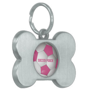 Customizable Football Soccer Ball Pink and White Tiermarke