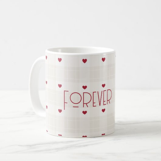 Customizable Forever Mine Romantic Heart Pattern  Kaffeetasse (Vorderseite Links)