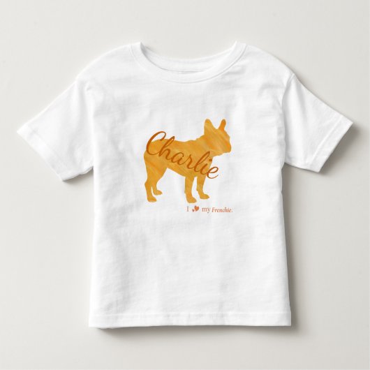 Customizable French Bulldog Pastel Orange Frenchie Kleinkind T-shirt (Vorderseite)