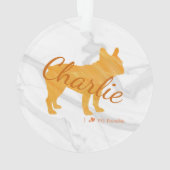 Customizable French Bulldog Pastel Orange Frenchie Ornament (Rückseite)