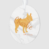 Customizable French Bulldog Pastel Orange Frenchie Ornament (Vorderseite)