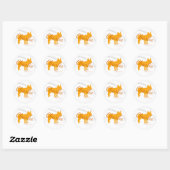 Customizable French Bulldog Pastel Orange Frenchie Runder Aufkleber (Blatt)