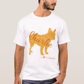 Customizable French Bulldog Pastel Orange Frenchie T-Shirt (Vorderseite)