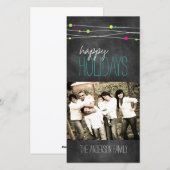 Customizable Fun Chalkboard Photo Card Feiertagskarte (Vorne/Hinten)