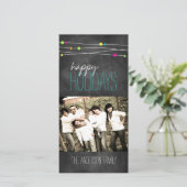 Customizable Fun Chalkboard Photo Card Feiertagskarte (Stehend Vorderseite)